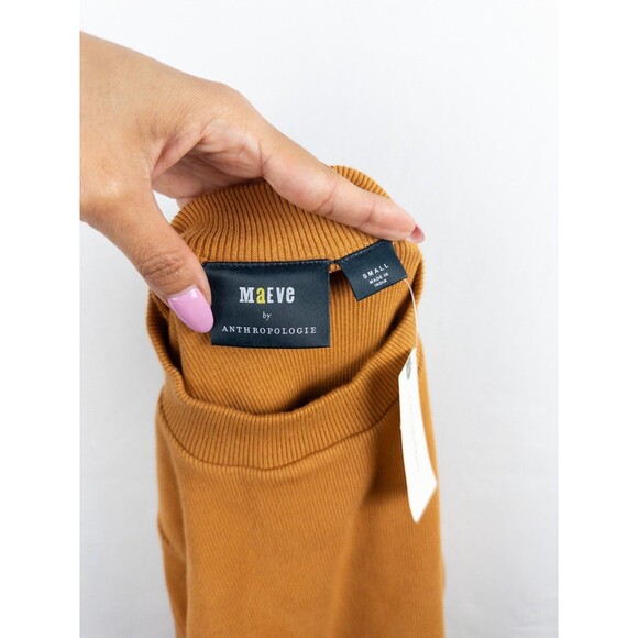 nwt $48‎ Maeve Anthropologie Sweater Womens S Tan Pullover Knit Cotton Blend - Picture 4 of 9